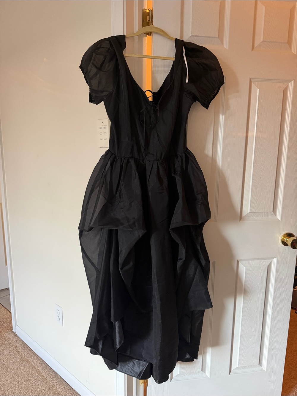 Lulu's Black Puff Sleeve High-Low Dress